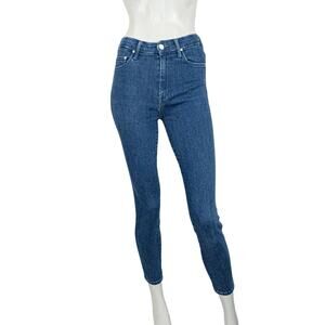 MOTHER Denim $248 High Rise Looker Ankle Jeans Blue Neither Here Nor there 25
